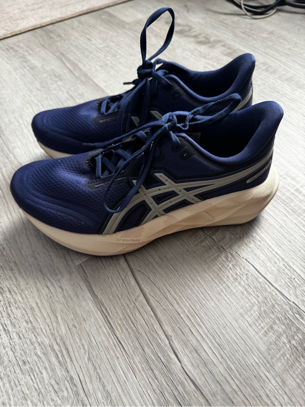 Asics Navy and Cream women’s Athletic Running Shoes